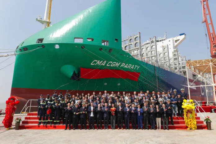 CMA CGM takes delivery of a 13,000 TEU dual-fuel powered container ship ...